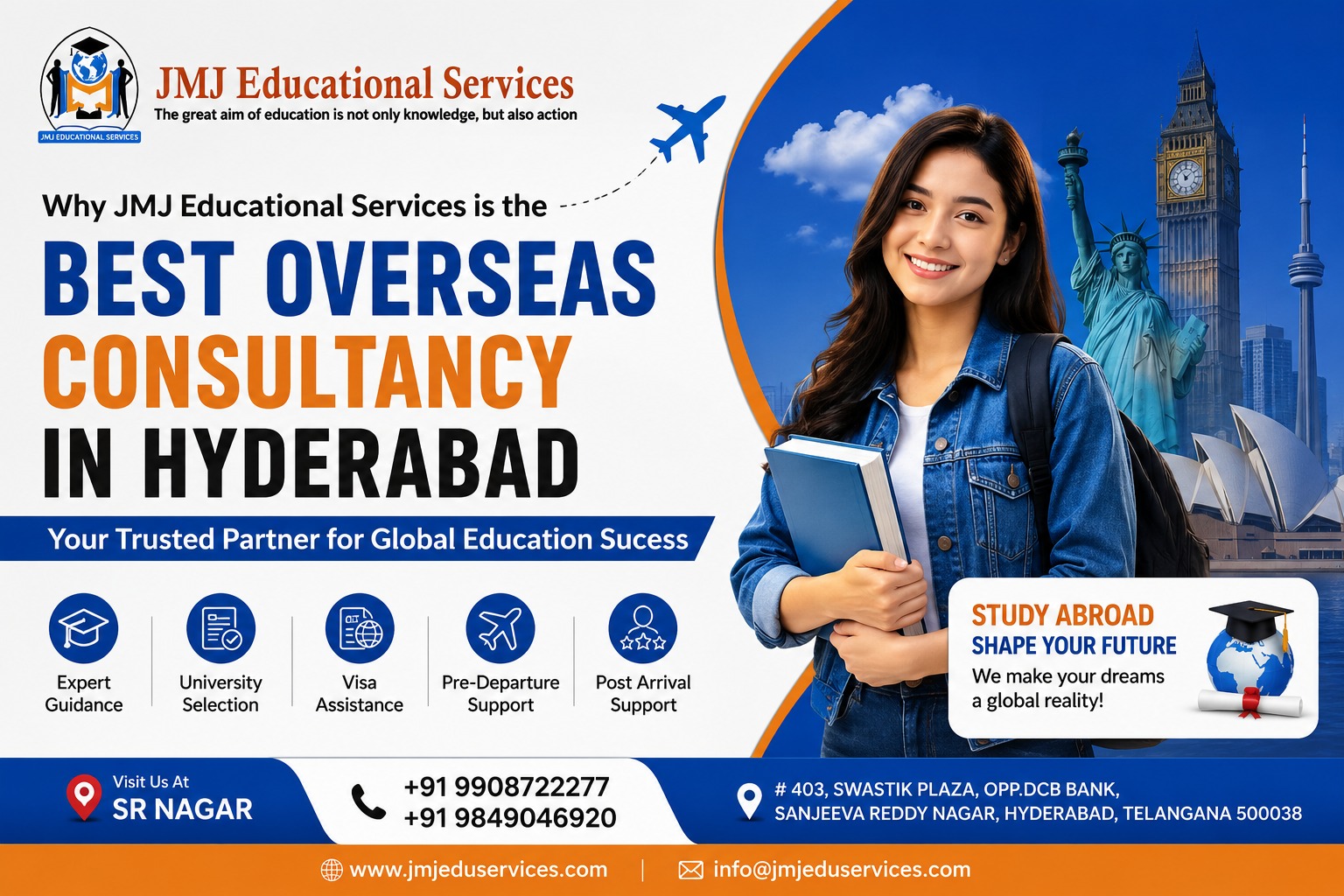 Why JMJ Educational Services is the Best Overseas Consultancy in Hyderabad